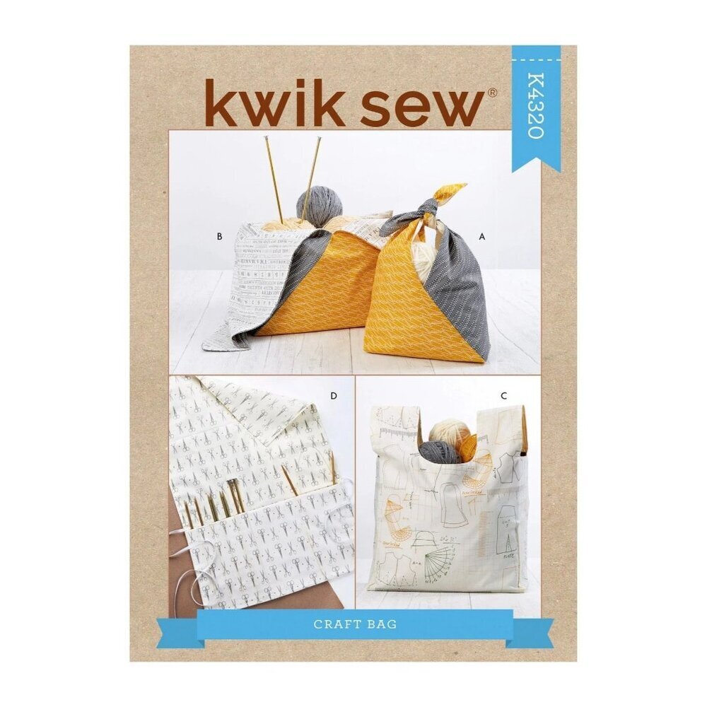 Kwik Sew Sewing Pattern 4320‎ Craft Bag Tote Organizer